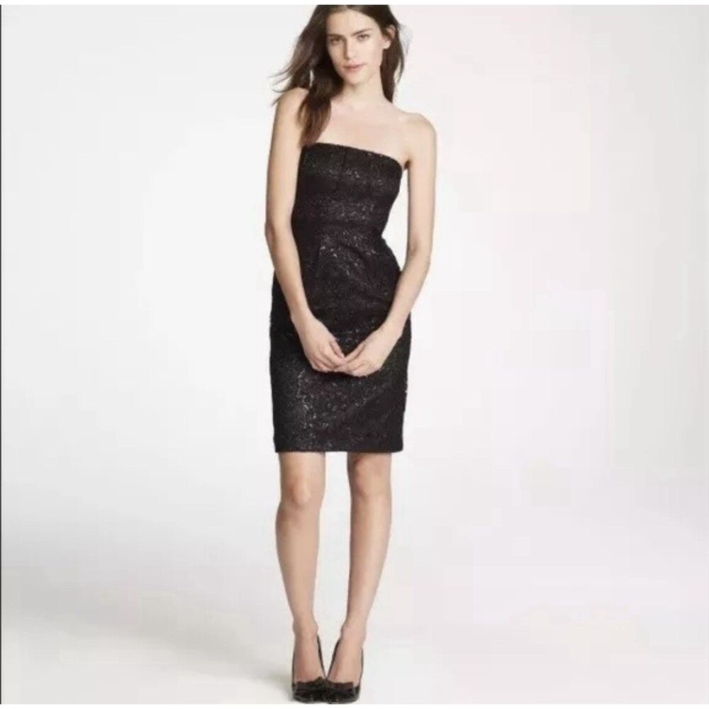 NWT Tinsel Lace POCKETS Prom Dress J.Crew 00 XXS Boned Metallic Strapless 58522 - Picture 11 of 12